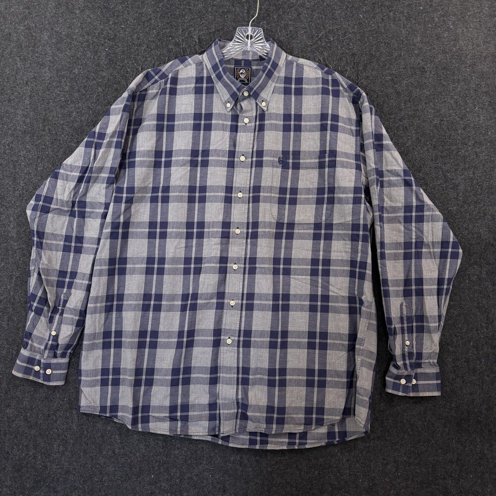 Cinch Shirt Men's XL Blue Gray Plaid Cotton Button Down Western Rodeo Cowboy